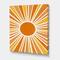 Designart - Minimalist Bright Shining Orange Sun Rays I - Modern Canvas Wall Art Print